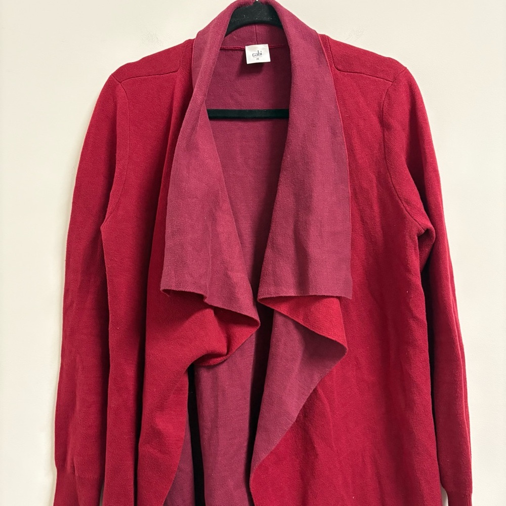 CAbi Cozy Up Cardigan Size Medium 3479 Red - Picture 4 of 7